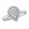 Thumbnail Image 1 of 1/2 CT. T.W. Diamond Cluster Pear-Shaped Frame Engagement Ring in 14K White Gold