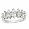 Thumbnail Image 0 of 1 CT. T.W. Diamond Marquise Cluster Seven Stone Anniversary Ring in 10K White Gold