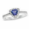 Thumbnail Image 1 of Trillion-Cut Tanzanite and 1/5 CT. T.W. Diamond Ring in 10K White Gold