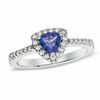 Thumbnail Image 0 of Trillion-Cut Tanzanite and 1/5 CT. T.W. Diamond Ring in 10K White Gold