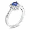 Thumbnail Image 1 of Trillion-Cut Tanzanite and 1/5 CT. T.W. Diamond Ring in 10K White Gold