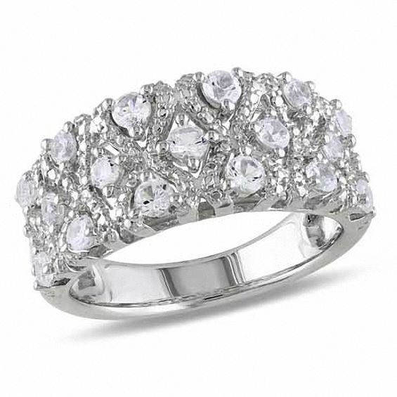 white sapphire band rings