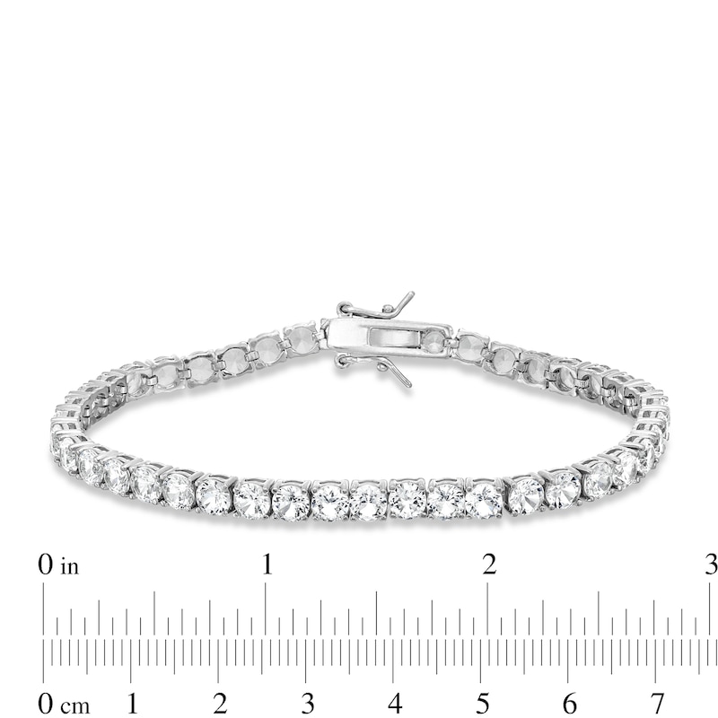 White Lab-Created Sapphire Tennis Bracelet in Sterling Silver - 7.25"