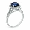 Thumbnail Image 2 of Lab-Created Ceylon and White Sapphire Ring in 10K White Gold