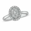 Thumbnail Image 1 of 1/2 CT. T.W. Diamond Cluster Oval Frame Engagement Ring in 14K White Gold