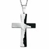 Thumbnail Image 1 of Men's Lord's Prayer Tablet Cross Pendant in Two-Tone Stainless Steel - 24"