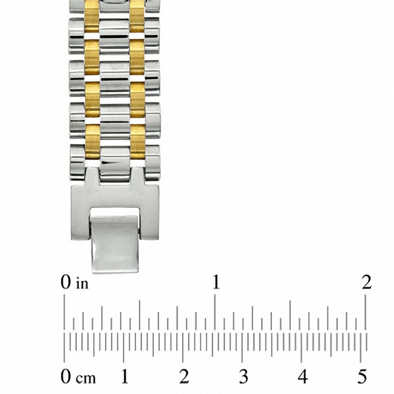 Main Image 2 of 1/4 CT. T.W. Diamond Bracelet in Two-Tone Stainless Steel - 8.75"