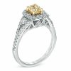 Thumbnail Image 1 of 1-1/2 CT. T.W. Certified Yellow and White Diamond Past Present Future® Engagement Ring in 14K White Gold (P/SI2)