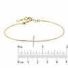Thumbnail Image 2 of 1/6 CT. T.W. Diamond Sideways Cross Bangle in 10K Gold - 7.5"
