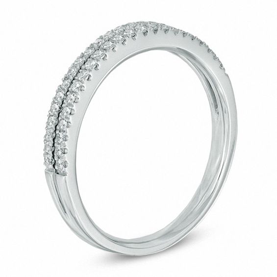 1/4 CT. T.W. Diamond Double Row Anniversary Band in 14K White Gold
