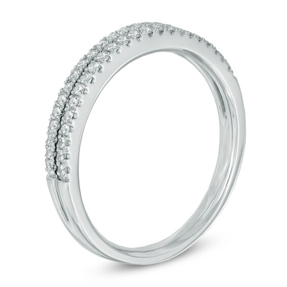 1/4 CT. T.w. Diamond Double Row Band in 14K White Gold