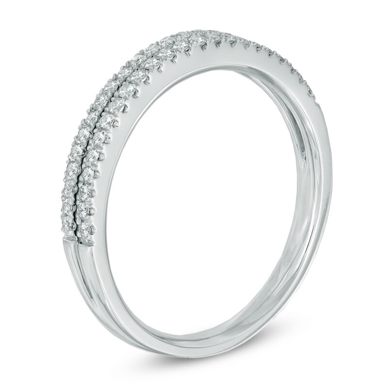 Main Image 2 of 1/4 CT. T.W. Diamond Double Row Band in 14K White Gold