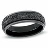 Thumbnail Image 1 of Men's 7.0mm Black Titanium Comfort Fit Hammered Wedding Band - Size 10