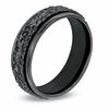 Thumbnail Image 2 of Men's 7.0mm Black Titanium Comfort Fit Hammered Wedding Band - Size 10