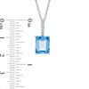 Thumbnail Image 2 of Octagonal Swiss Blue Topaz and Diamond Accent Pendant in 10K White Gold