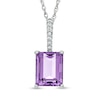 Thumbnail Image 1 of Octagonal Amethyst and Diamond Accent Pendant in 10K White Gold