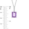 Thumbnail Image 2 of Octagonal Amethyst and Diamond Accent Pendant in 10K White Gold