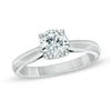 Thumbnail Image 1 of 6.5mm Lab-Created White Sapphire Solitaire Ring in Sterling Silver