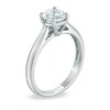 Thumbnail Image 2 of 6.5mm Lab-Created White Sapphire Solitaire Ring in Sterling Silver