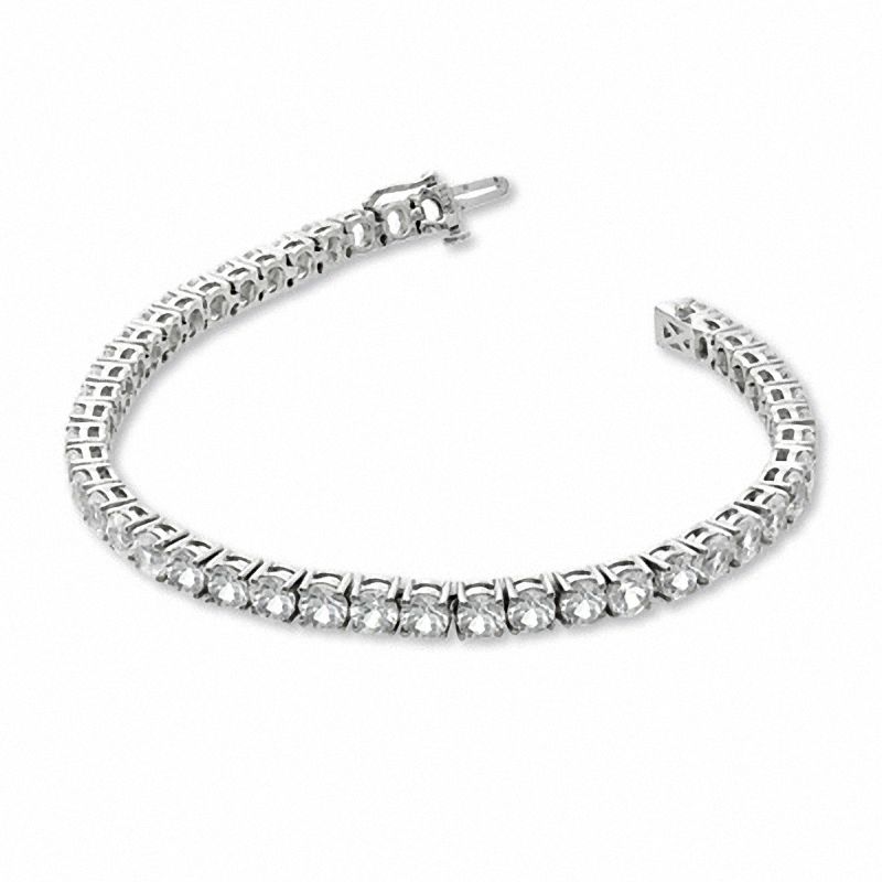 Lab-Created White Sapphire Tennis Bracelet in Sterling Silver - 7.25"