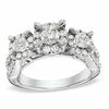 Thumbnail Image 1 of 1-1/2 CT. T.W. Diamond Three Stone Split Shank Engagement Ring in 14K White Gold