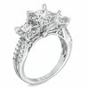 Thumbnail Image 2 of 1-1/2 CT. T.W. Princess-Cut Diamond Three Stone Engagement Ring in 14K White Gold