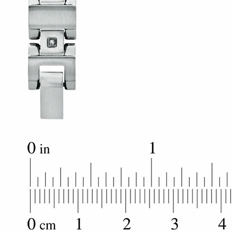 Main Image 2 of 1/10 CT. T.W. Diamond Link Bracelet in Stainless Steel - 8.5"