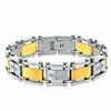 Thumbnail Image 2 of 1/4 CT. T.W. Diamond Cross Bracelet in Two-Tone Stainless Steel - 8.5"
