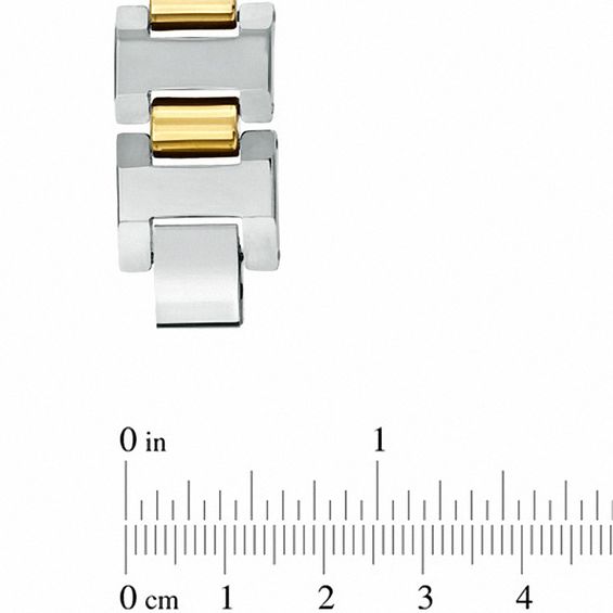 Block Link Bracelet in Two-Tone Tungsten - 8.5"