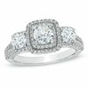 Thumbnail Image 0 of 2 CT. T.W. Diamond Double Frame Past Present Future® Engagement Ring in 14K White Gold