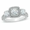 Thumbnail Image 1 of 2 CT. T.W. Diamond Double Frame Past Present Future® Engagement Ring in 14K White Gold