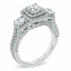 Thumbnail Image 1 of 2 CT. T.W. Diamond Double Frame Past Present Future® Engagement Ring in 14K White Gold