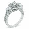 Thumbnail Image 2 of 2 CT. T.W. Diamond Double Frame Past Present Future® Engagement Ring in 14K White Gold