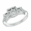 Thumbnail Image 3 of 2 CT. T.W. Diamond Double Frame Past Present Future® Engagement Ring in 14K White Gold