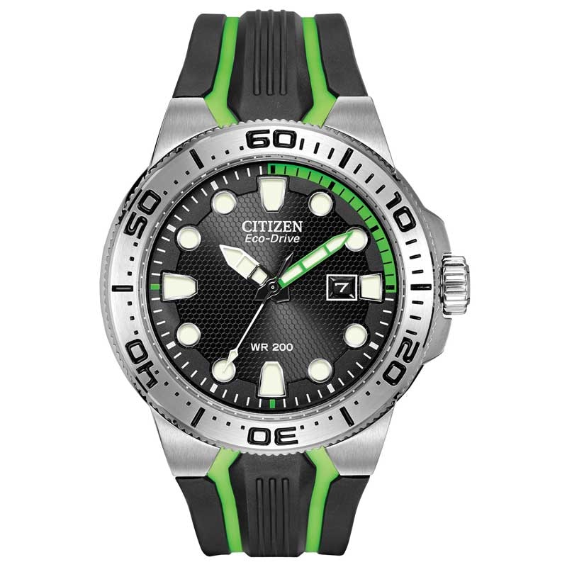 Main Image 1 of Men's Citizen Eco-Drive® Scuba Fin Watch with Black Dial (Model: BN0090-01E)