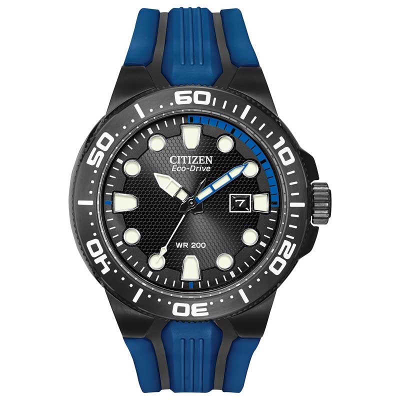 Men's Citizen Eco-Drive® Scuba Fin Watch with Black Dial (Model: BN0097-02H)
