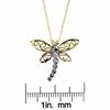 Thumbnail Image 2 of Diamond-Cut Beaded Filigree Dragonfly Pendant in 10K Tri-Tone Gold