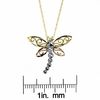 Thumbnail Image 1 of Diamond-Cut Beaded Filigree Dragonfly Pendant in 10K Tri-Tone Gold