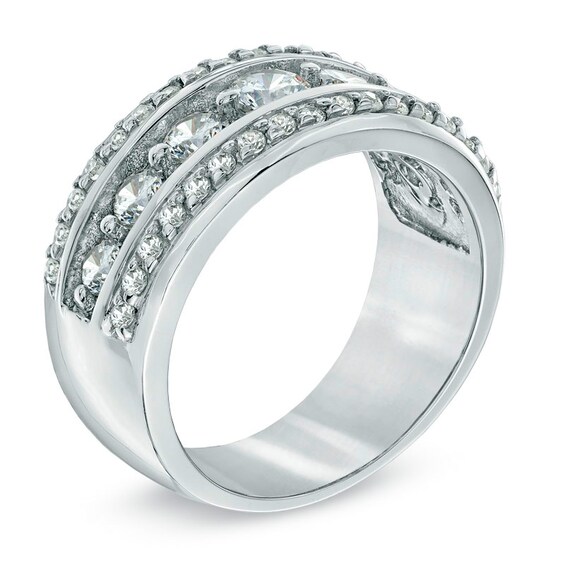 1 CT. T.w. Diamond Seven Stone Anniversary Band in 14K White Gold