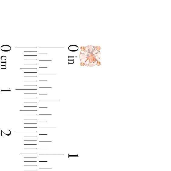 5.0mm Morganite Solitaire Stud Earrings in 14K Rose Gold