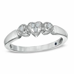 Cherished Promise Collection™ Diamond Accent Triple Heart Promise Ring in Sterling Silver