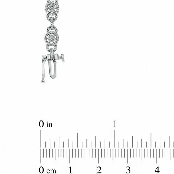 1-1/4 CT. T.w. Diamond Fashion Link Bracelet in 10K White Gold