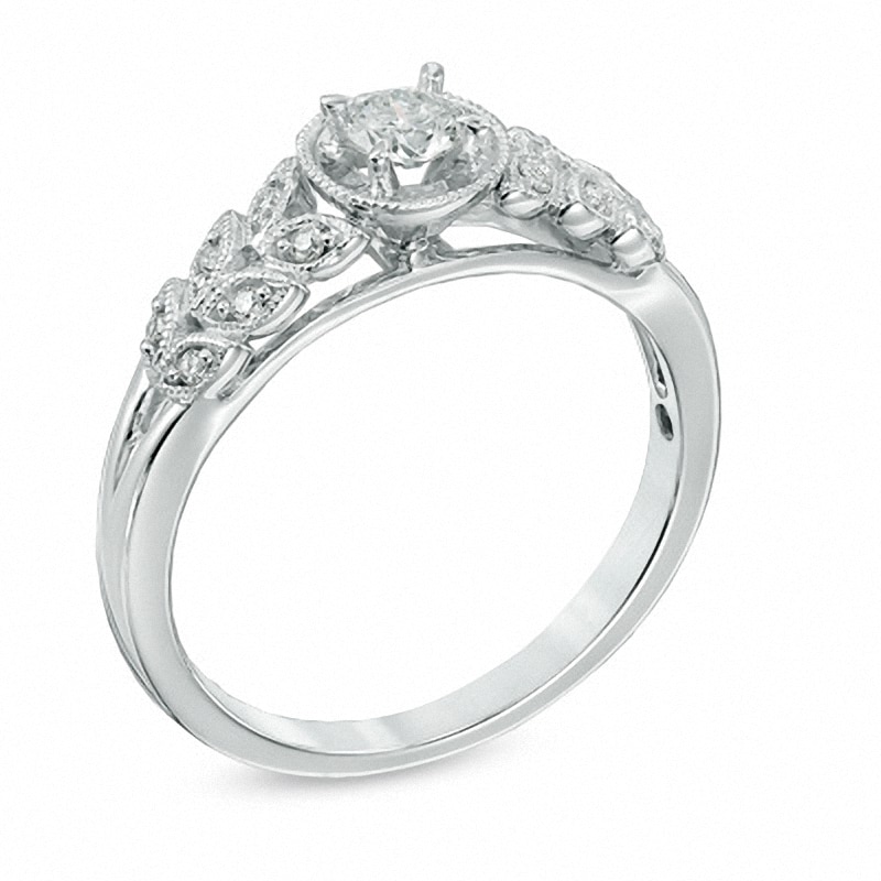 Cherished Promise Collection™ 1/5 CT. T.W. Diamond Vintage-Style Promise Ring in 10K White Gold