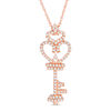 Thumbnail Image 0 of 1/6 CT. T.W. Diamond Heart-Top Key Pendant in 10K Rose Gold