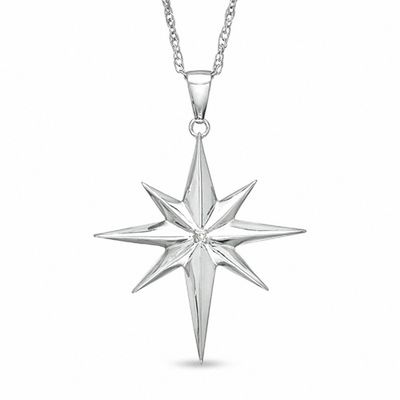Juliette necklace silver chain stainless steel and north star pendant in Silver 925