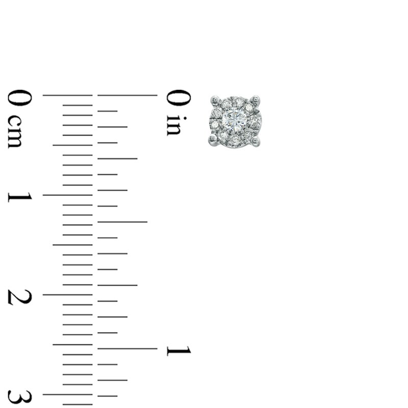 Main Image 2 of 1/4 CT. T.W. Diamond Frame Stud Earrings in 14K White Gold