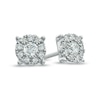 Thumbnail Image 0 of 1/2 CT. T.W. Diamond Frame Square Basket Stud Earrings in 14K White Gold