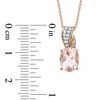 Thumbnail Image 2 of Oval Morganite and Lab-Created White Sapphire Ribbon Pendant in 10K Rose Gold