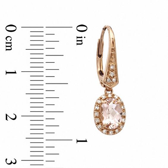 Oval Morganite and 1/8 CT. T.w. Diamond Earrings in 10K Rose Gold