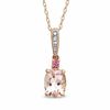 Thumbnail Image 0 of Oval Morganite, Pink Tourmaline and Diamond Accent Pendant in 10K Rose Gold